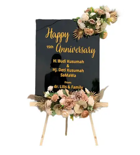 Papan Bunga Akrilik Outdoor Wedding Puncak