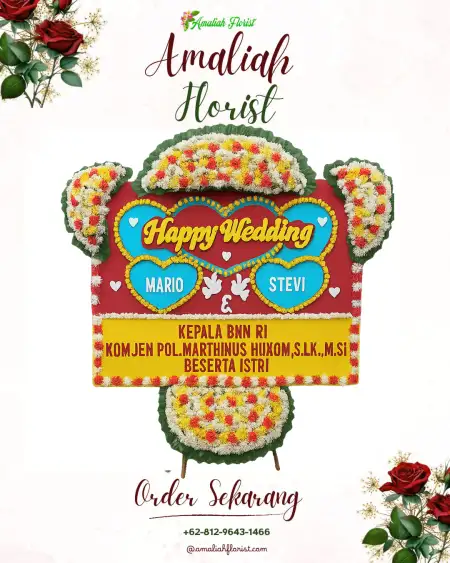 Papan Bunga Pernikahan Outdoor Wedding Puncak